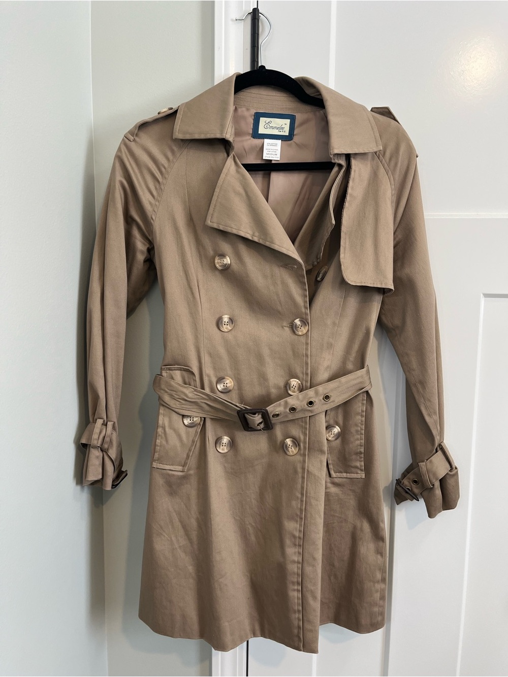 Emmelee for F.C. Khaki Double-Breasted Trench Coat